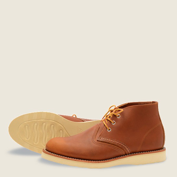 Red Wing Mens Work - Chukka-iginal Leather - Heritage Shoes Brown - 6703BVHLJ